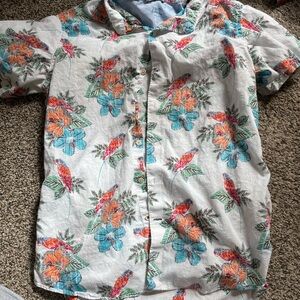 Izod Tropical Floral Print Short Sleeve Shirt